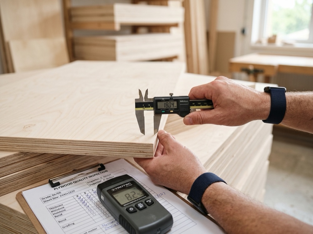 Quality inspection of birch plywood
